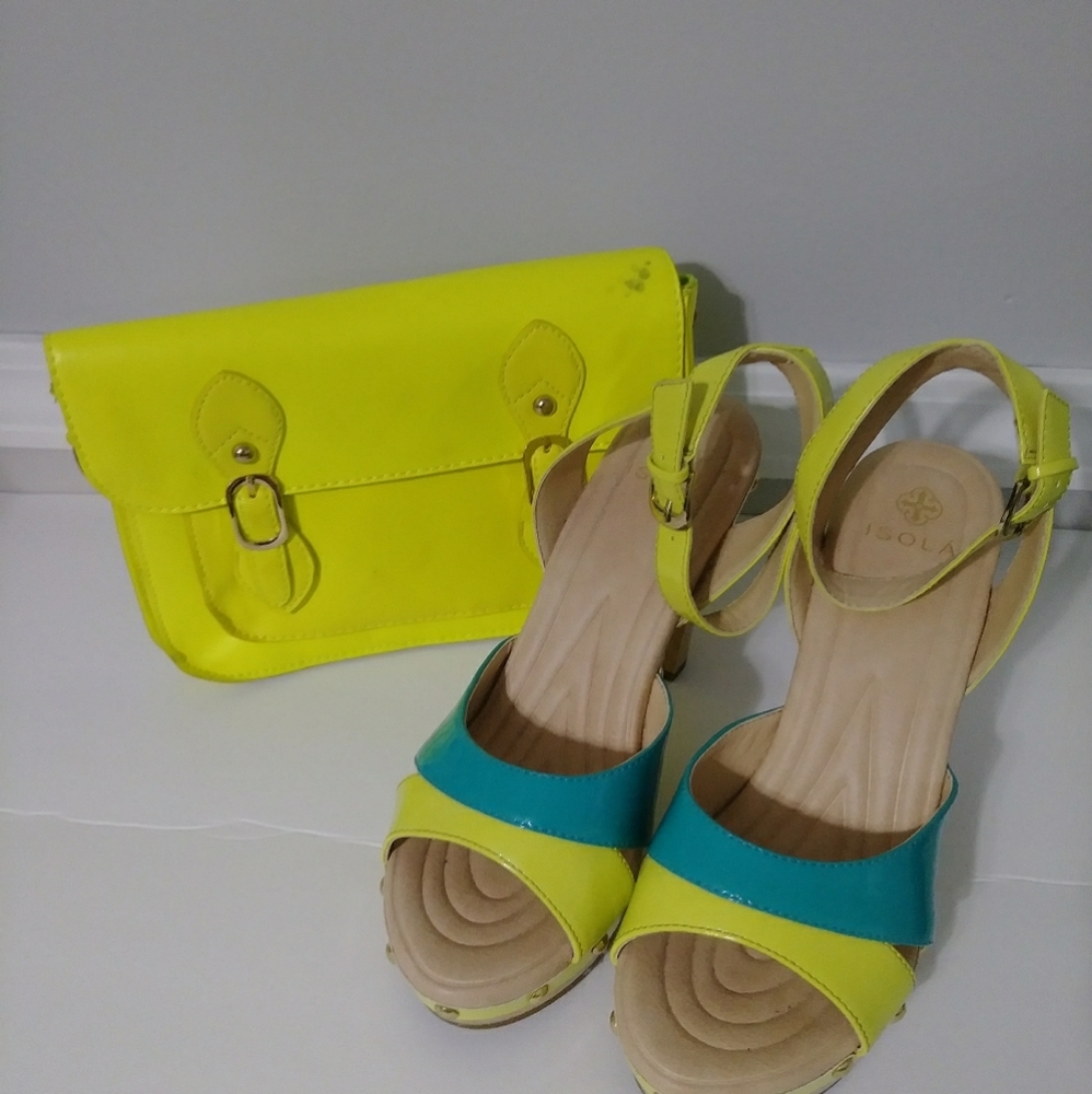 Brand new, never worn, neon yellow & teal 4 1\2
